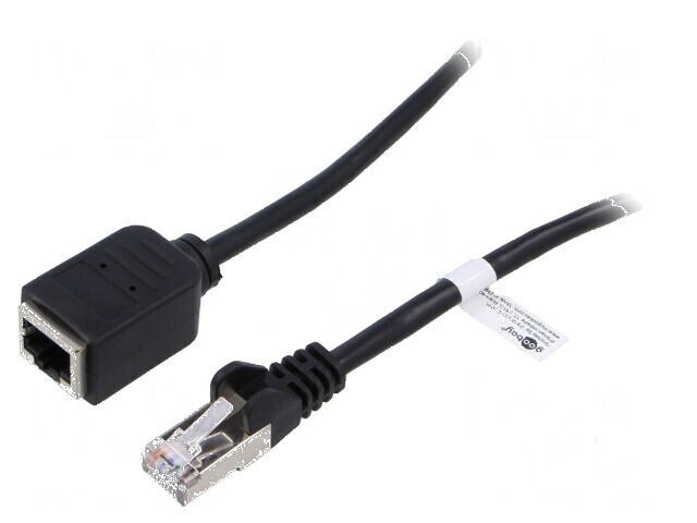 Prelungitor RJ45 F/UTP 5e 1,5m PVC negru 26AWG
