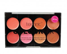 Trusa Cu 8 Nuante Cremoase Blush Si Bronzer Technic Colour Fix foto