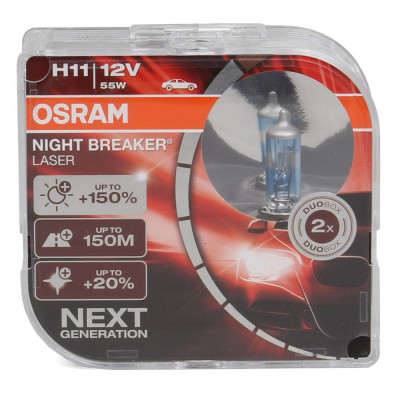 Set 2 Buc Bec Osram H11 12V 55W PGJ19-2 Night Breaker Laser Next Generation +150% 64211NL-HCB foto