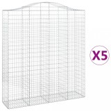 Cumpara ieftin Cosuri gabion arcuite, 5 buc, 200x50x220/240cm, fier galvanizat