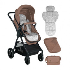 Carucior 3 in 1 Starlight cu Cadru de Aluminiu si Cos Auto Inclus Beige foto