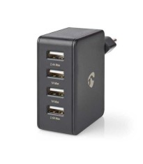Alimentator incarcator 220V - USB 24W 2x2.4A 2x1A negru NEDIS foto