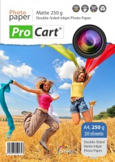 Hartie foto dual side, mata, 250g, format a4, top 20 coli foto