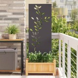 VidaXL Ecran de intimitate pentru grădină Floral Negru 50 x 140 cm 876322
