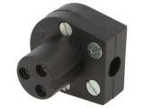 Conector circular mufă mamă 3 pini 3A 250V AC pe cablu pentru lipire BULGIN