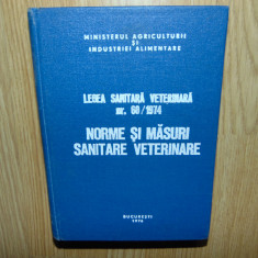 LEGEA SANITARA VETERINARA NR:60/1974-NORME SI MASURI SANITARE VETERINARE