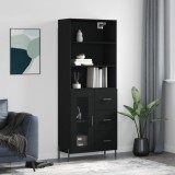 VidaXL Dulap &icirc;nalt, negru, 69,5x34x180 cm, lemn compozit