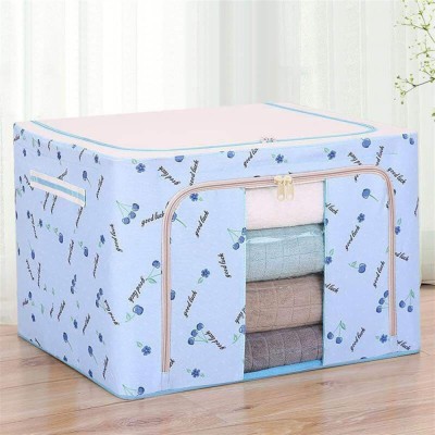 Cutie de depozitare pliabila, flippy, cu fermoar, 66 l, textil, 50x40x33 cm, cu 2 ferestre, cadru metalic, suport baza stabil din plastic, imprimeu ci foto