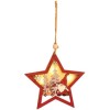 Ornament de Brad, Flippy, cu Lumini LED, din Lemn, Figurina Elf, Model Stea, Multicolor