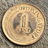 C50 - Moneda foarte veche - Singapore - 1 cent - 1977
