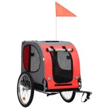 Remorcă de bicicletă pentru animale de companie, roșu &amp; negru