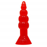 Butt Riders Anal Plug Red - Dop Anal cu Ventuză, 17 cm, Orion
