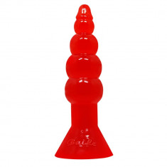 Butt Riders Anal Plug Red - Dop Anal cu Ventuză, 17 cm
