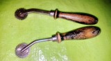 G199-2 Cutere rotative-Scule taiat piele vechi otel cu maner lemn stare buna.