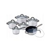 Set 6 Oale Inox Klausberg KB-7702, cu Capac, 16/18/20/24 cm, Cratite si Tigaie, Fund Termic, Compatibil Inductie, Manere Negre