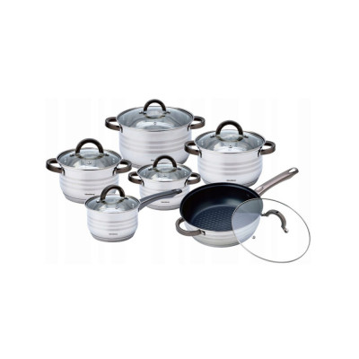 Set 6 oale, inox, cu capac, manere negre ,16/18/20/24/16/24cm, Klausberg foto