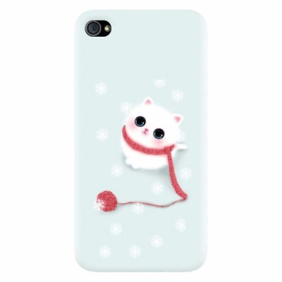 Husa silicon pentru Apple Iphone 4 / 4S, Cute Cat foto