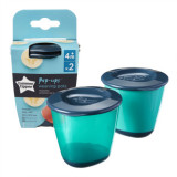 Recipiente de stocare hrana cu capac Tommee Tippee, 4 luni +, Verde Negru, 2 buc