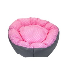Culcus pentru caine/pisica, model buline, roz, 49 cm GartenVIP DiyLine foto