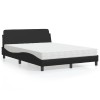 VidaXL Pat cu saltea, Dover, negru, 120x200 cm, piele ecologică 3208377
