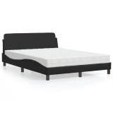 VidaXL Pat cu saltea, Dover, negru, 120x200 cm, piele ecologică 3208377