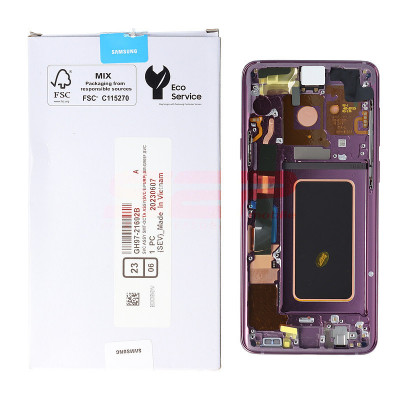 LCD+Touchscreen cu Rama Samsung Galaxy S9+ / S9 Plus / G965 PURPLE Original Service Pack foto