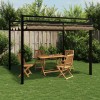 Gossi foisor de gradina acoperis retractabil gri taupe 3x3 m aluminiu