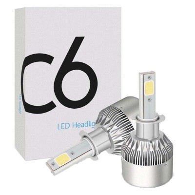 Set 2 LED-uri Auto Techstar&amp;reg; C6, H3, 36w, 3800 Lumeni, 6500K, AUTO, 12-24 Volti, COB foto
