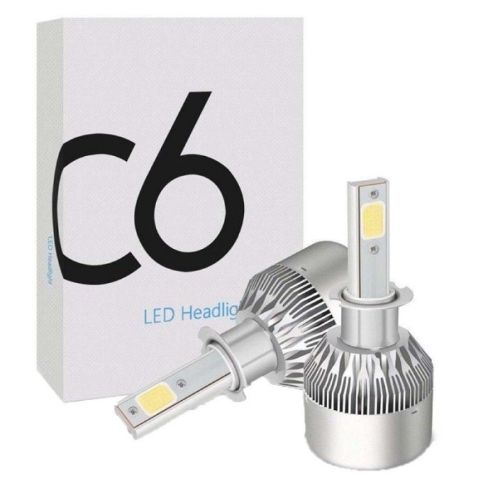 Set 2 LED-uri Auto Techstar&reg; C6, H3, 36w, 3800 Lumeni, 6500K, AUTO, 12-24 Volti, COB