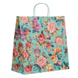 Sacosa Cadou, Model Flori, Culoare Multicolor, Dimensiuni 42x18x42cm