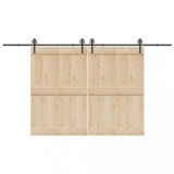 VidaXL Set feronerie pentru uși glisante, negru, 400 cm, oțel