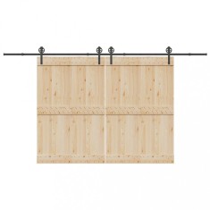 vidaXL Set feronerie pentru uși glisante, negru, 400 cm, oțel