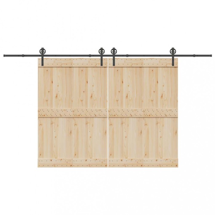 vidaXL Set feronerie pentru uși glisante, negru, 400 cm, oțel