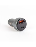 Adaptor bricheta auto cu mufa tip C PD si priza USB, incarcare rapida, afisaj de tensiune 48W, Carguard