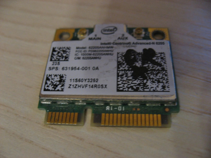 Placa wireless laptop Lenovo W530, Intel Advanced-N 6205, 60Y3253, 631954-001