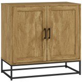 HOMCOM Bufet de Bucătărie cu 2 Nivele și Raft Reglabil, Mobilier din Pal Melaminat și Oțel, 80x40x78 cm, Lemn Natural | Aosom Romania