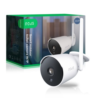 Camera de supraveghere IP WIFI NOUS W7P Smart, Exterior, 3MP, Detectare micare, Night vision foto