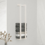 VidaXL Suport pentru prosoape, alb, 23x18x110 cm, lemn masiv de pin