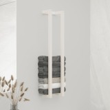vidaXL Suport pentru prosoape, alb, 23x18x110 cm, lemn masiv de pin