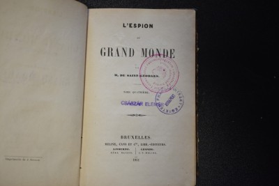 M. de Saint-Georges - L espion du grand monde (1851) foto