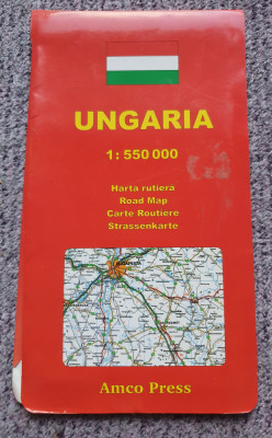 Harta rutiera Ungaria, anii 2000, ca noua, in limba romana foto