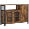 VASAGLE Dulap de depozitare tip bufet, cu 3 usi, stil industrial, 110x33x75cm, maro rustic si negru Household NewTrend