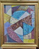 Pictura Gil Nicolescu - Inima Orașului, 61x50 cm, Artă Rom&acirc;nească