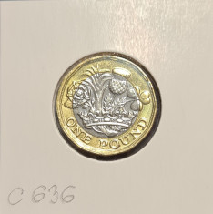 Marea Britanie 1 lira pound 2016 foto