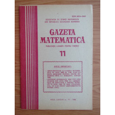 Revista Gazeta Matematica. Anul LXXXVII, nr. 11 / 1982