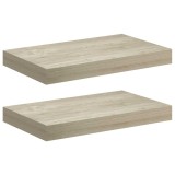 Cumpara ieftin Rafturi de perete suspendate, 2 buc., stejar, 40x23,5x3,8 cm, MDF