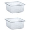 Set Recipiente Alimente, Capacitate 2000cc, Plastic Transparent, 2 Bucăți, Oem