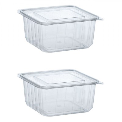 Set Recipiente Alimente, Capacitate 2000cc, Plastic Transparent, 2 Bucăți foto