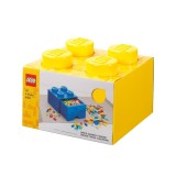 Cutie depozitare Lego, cu 4 pini, Galben