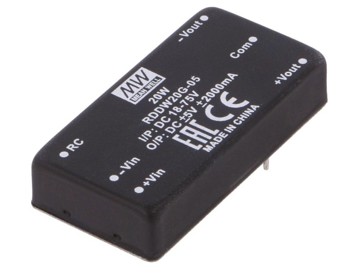 Convertor DC/DC 20W 18-75V 5V/-5V